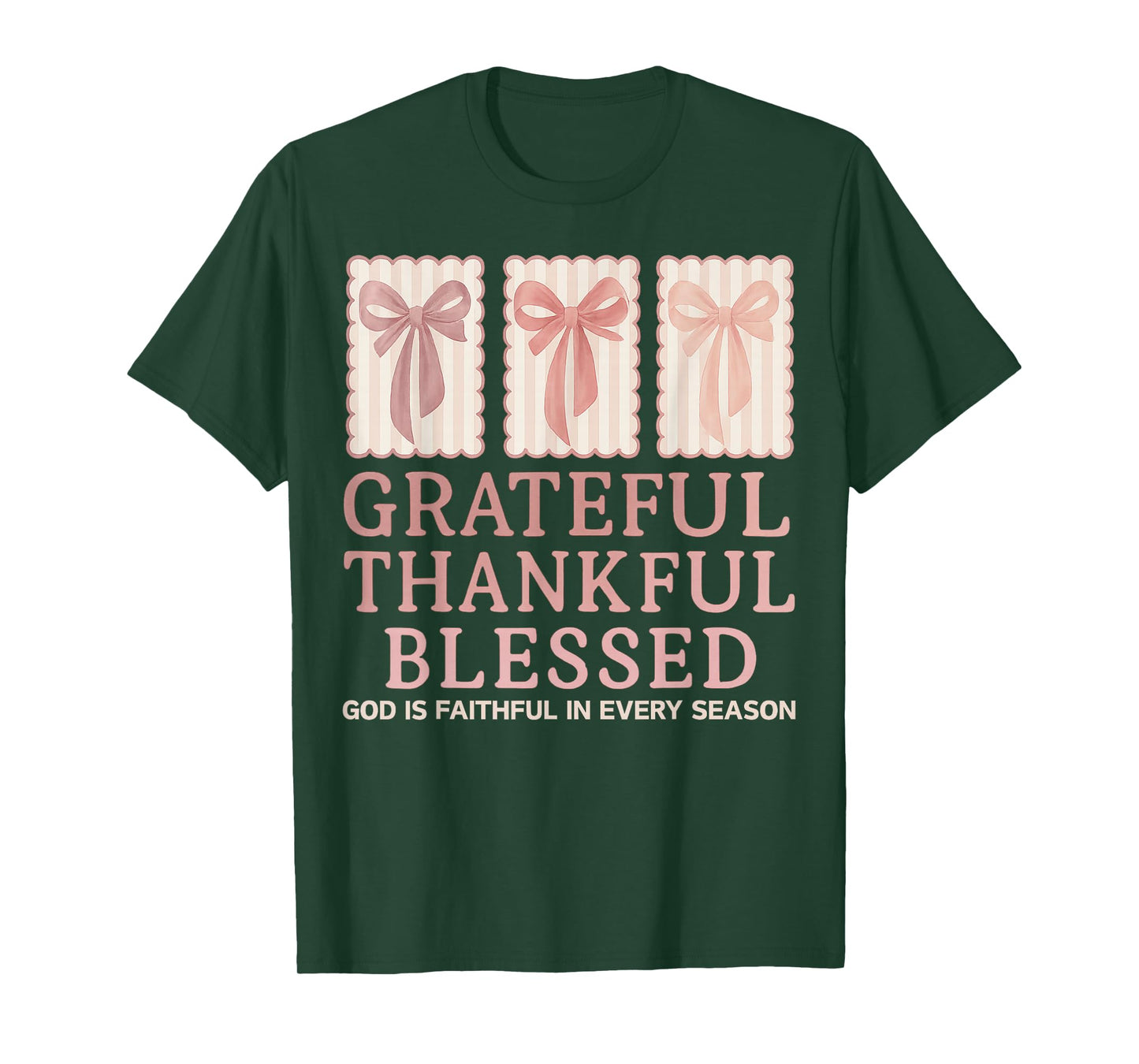 Grateful Thankful Blessed Coquette Fall Vibes Thanksgiving T-Shirt