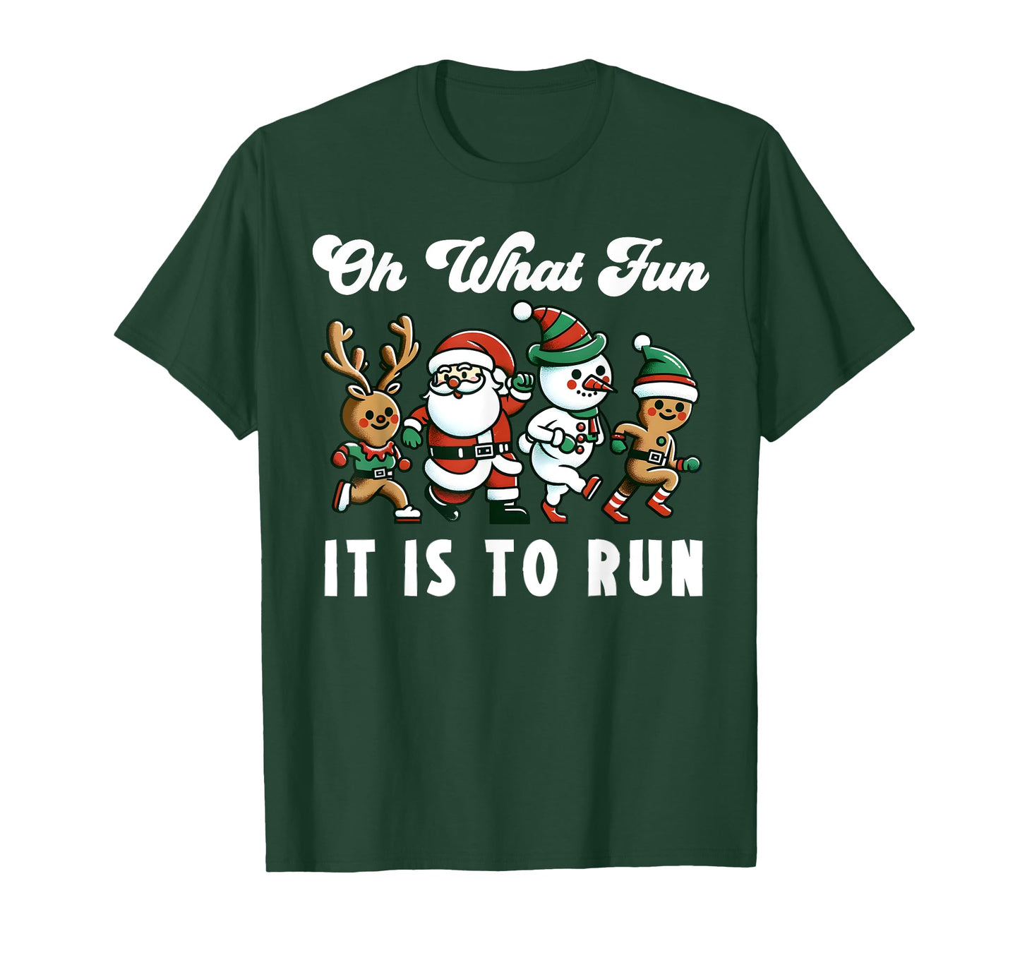Cute Runner Christmas Fun Run Women's Designs Unisex Black Cotton, Polyester Blend Modern Casual Christmas Running Shirt T-Shirt S