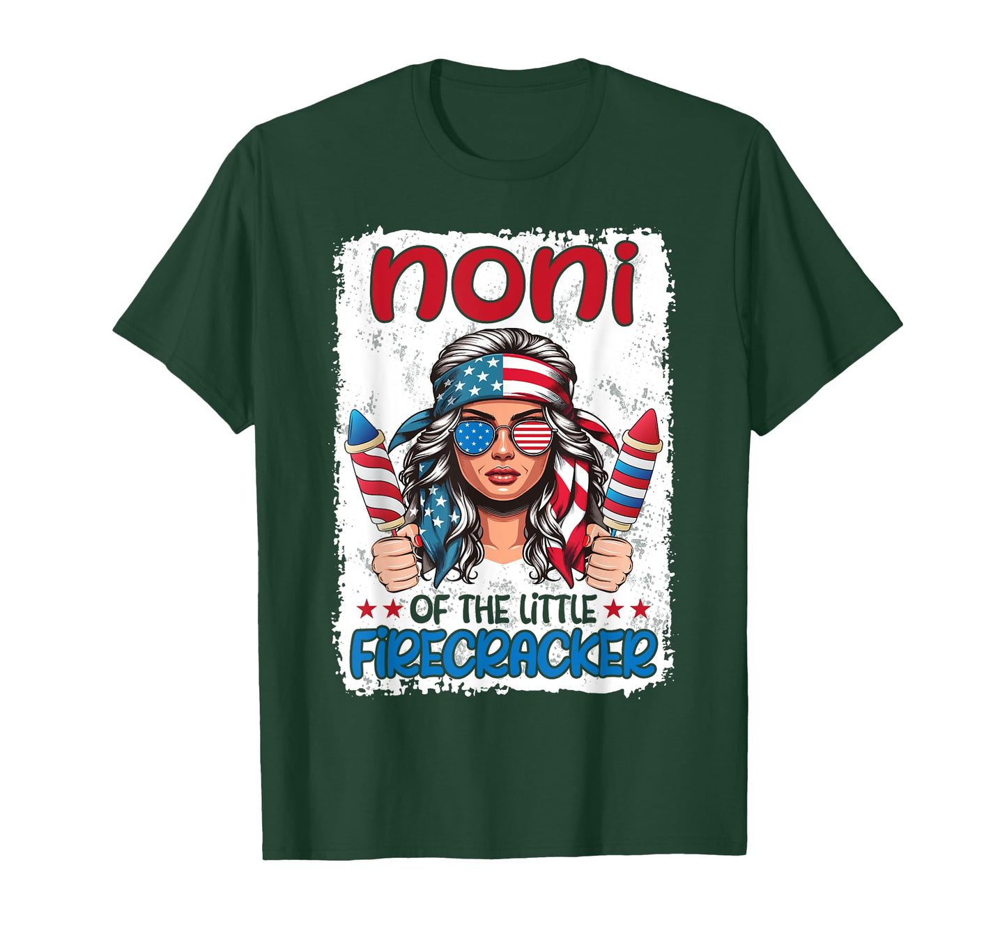 Noni Of The Little Firecracker Patriotic 4th July Grandkid T-Shirt