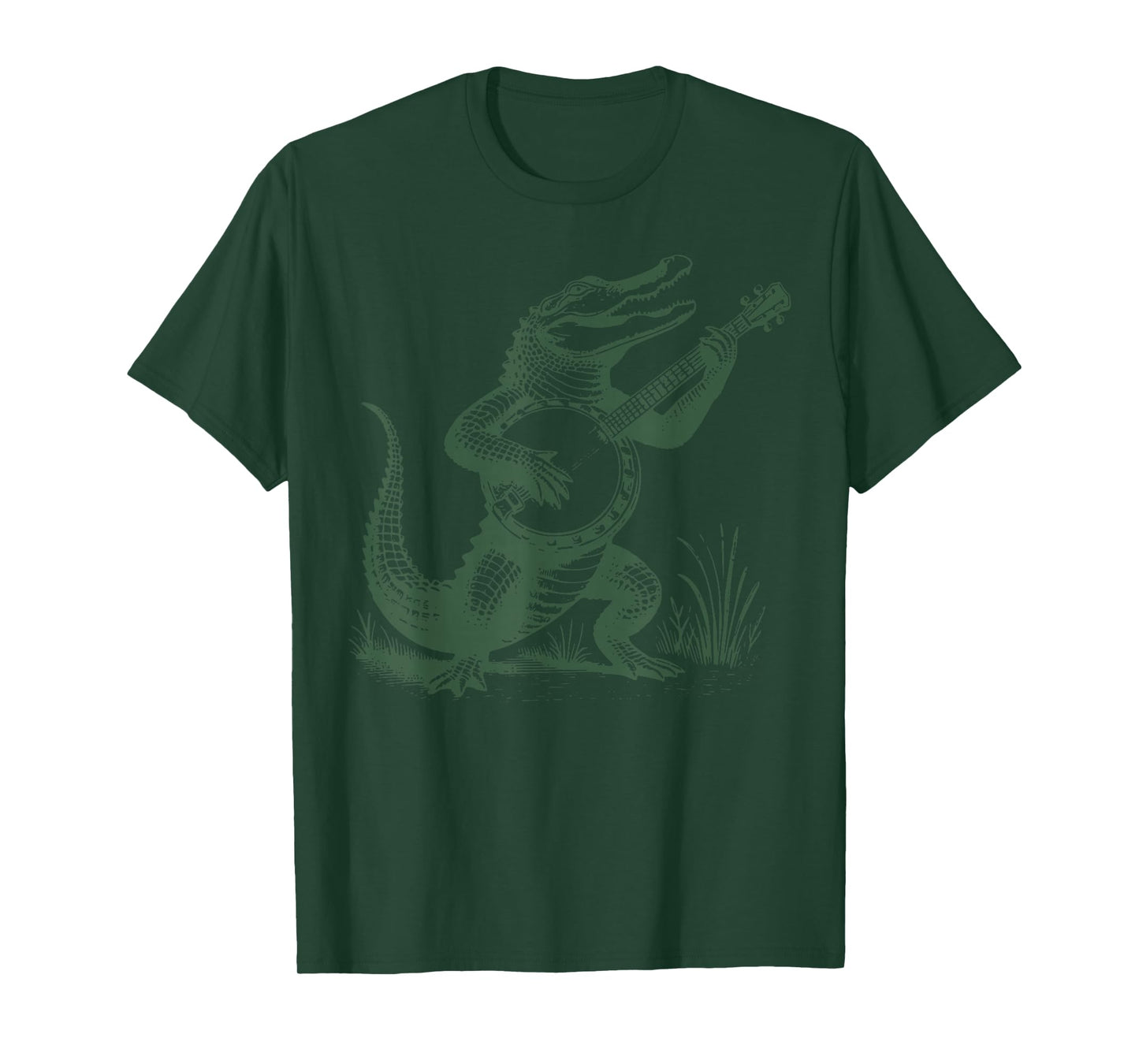 Retro 90s Alligator Playing Banjo Musician Animal Lover T-Shirt