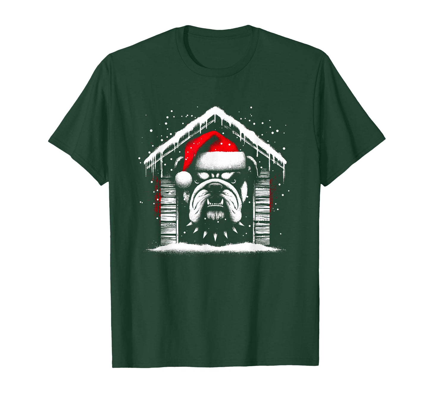 Bulldog Santa Hat - Funny Dog Xmas Christmas Lover T-Shirt