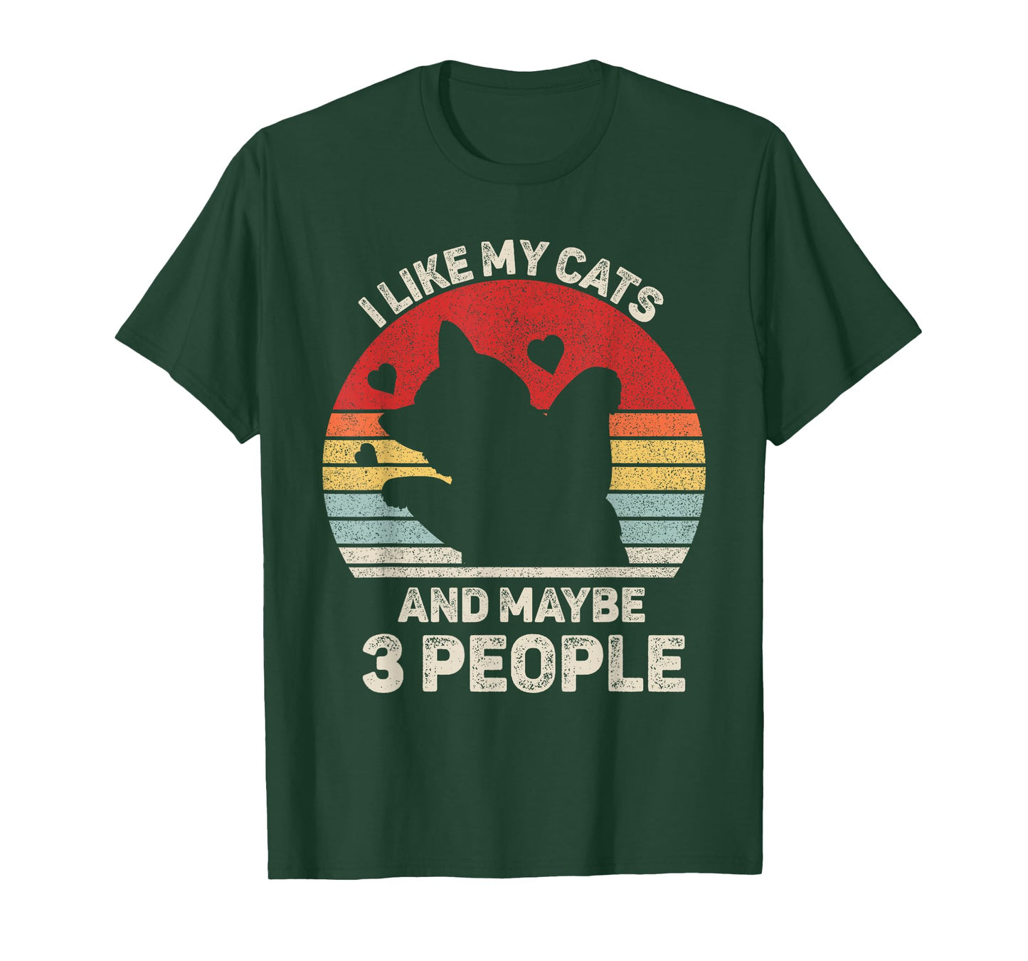 Vintage Retro I Like My Cats and Maybe 3 People Funny Cat T-Shirt