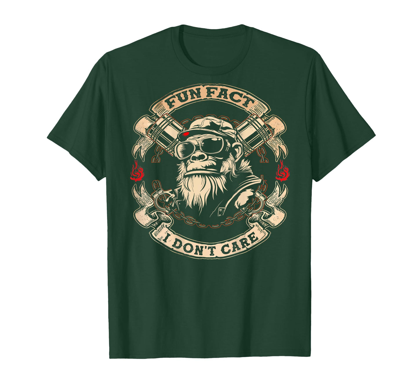 (On Back) Fun Fact I Don't Care Cool Grandpa Swag Gorillas T-Shirt