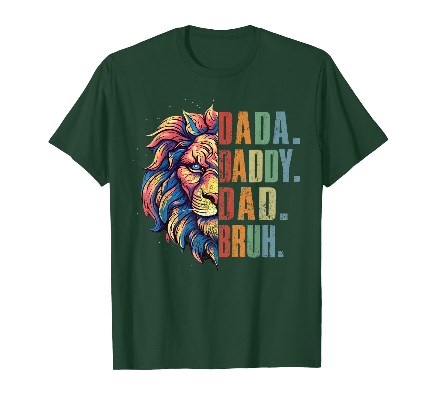 Dada Daddy Dad Bruh Retro Groovy Funny Lion Father's Day T-Shirt