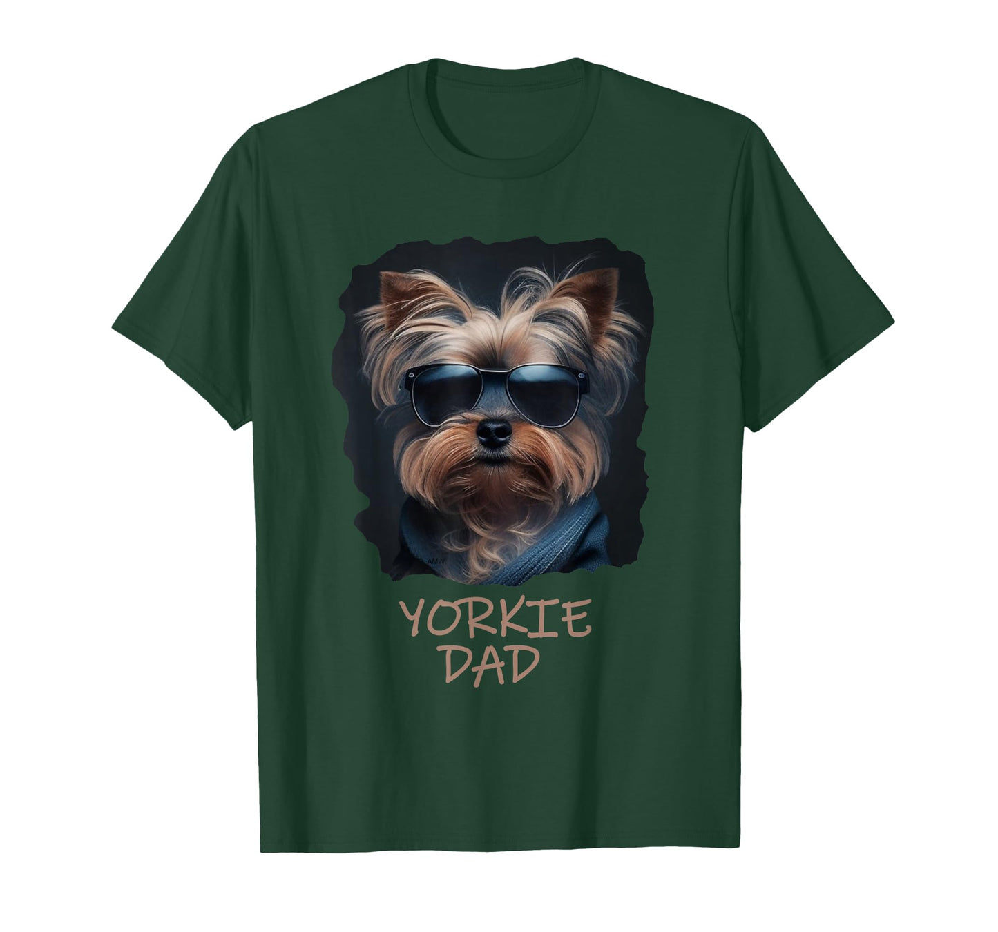 Yorkie Dad - Cute Cool Dog in Sunglasses (C) T-Shirt