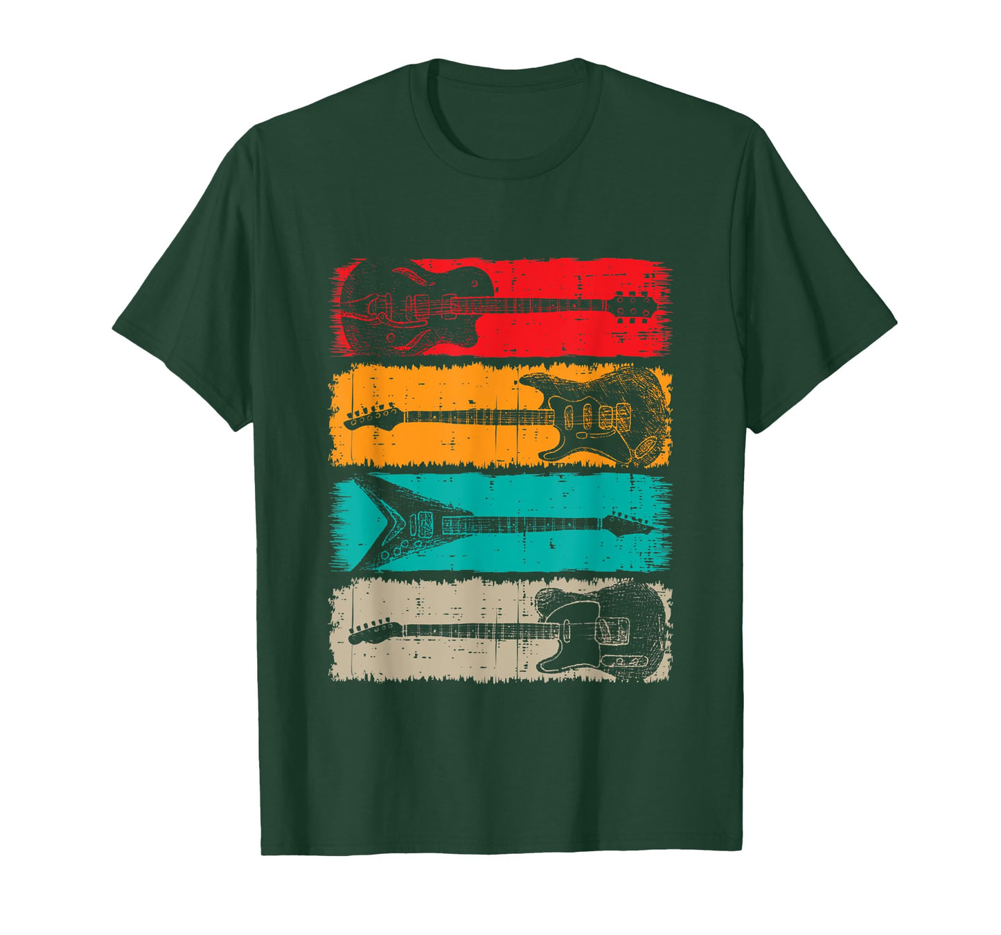 Retro Guitar Men Women Kids Music Band Vintage Guitarist T-Shirt