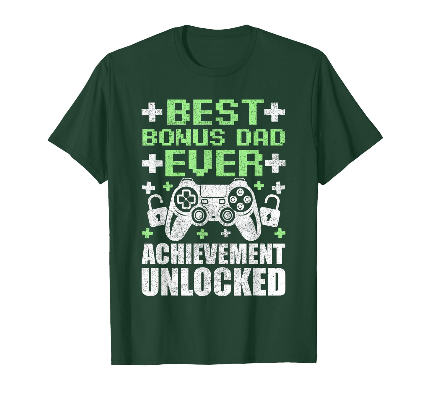 Gamer Stepdad Fathers Day, Bonus Dad Achievement Unlocked T-Shirt