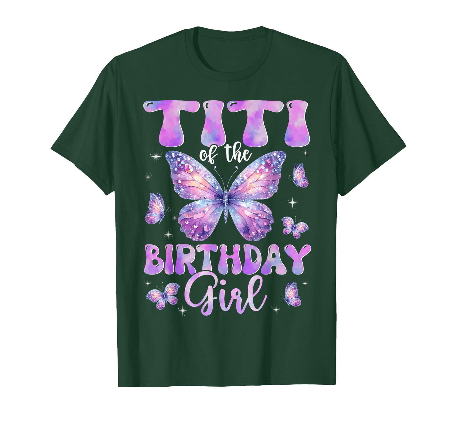Titi Of The Birthday Girl Butterfly Family Matching T-Shirt