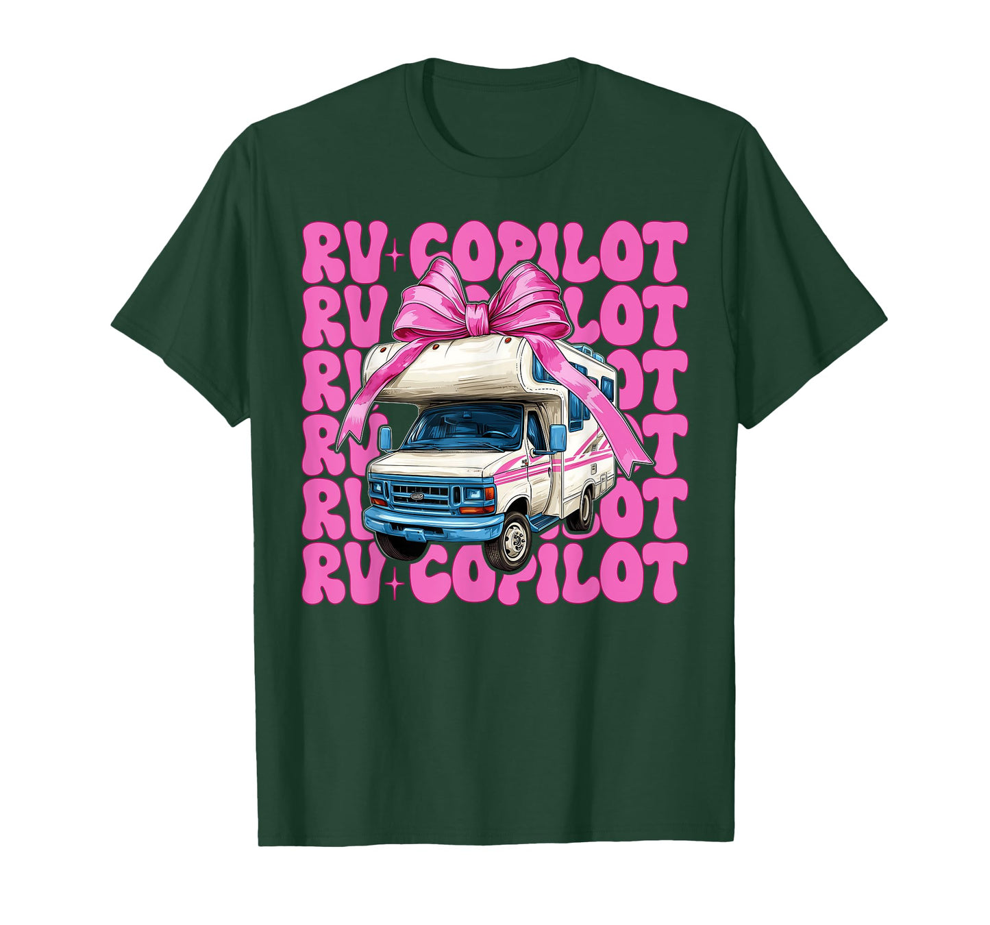 RV Copilot RV Camping Camper Motorhome Girl Mom Coquette Bow T-Shirt
