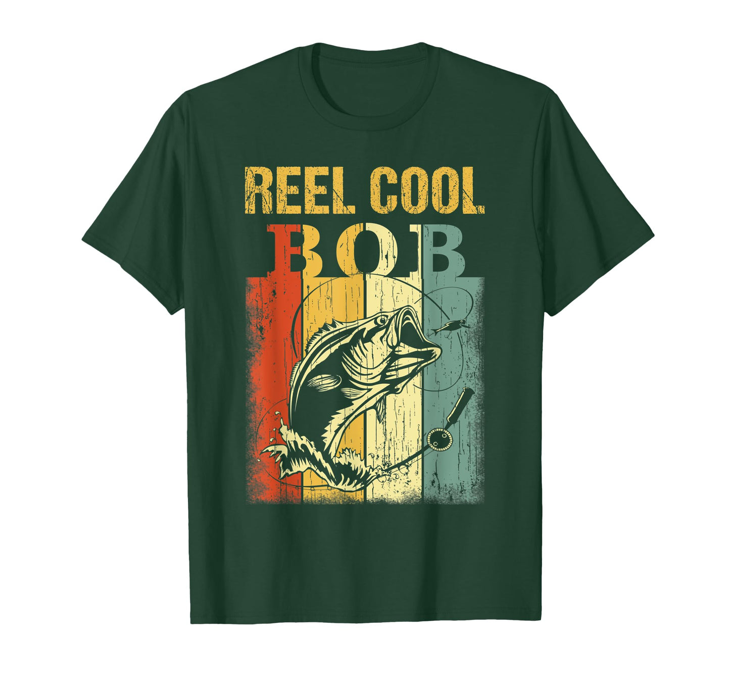 Mens Reel Cool BOB T-Shirt Vintage Fishing Fathers Day T-Shirt