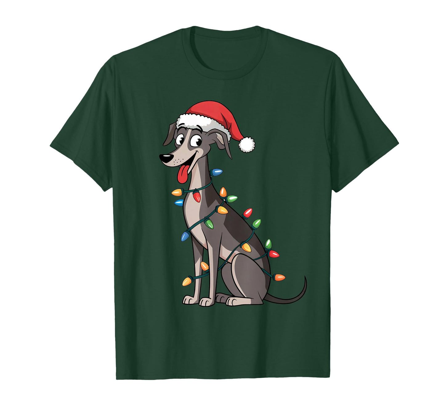 Italian Greyhound Christmas Lights Xmas Dogs Gifts Men Women T-Shirt