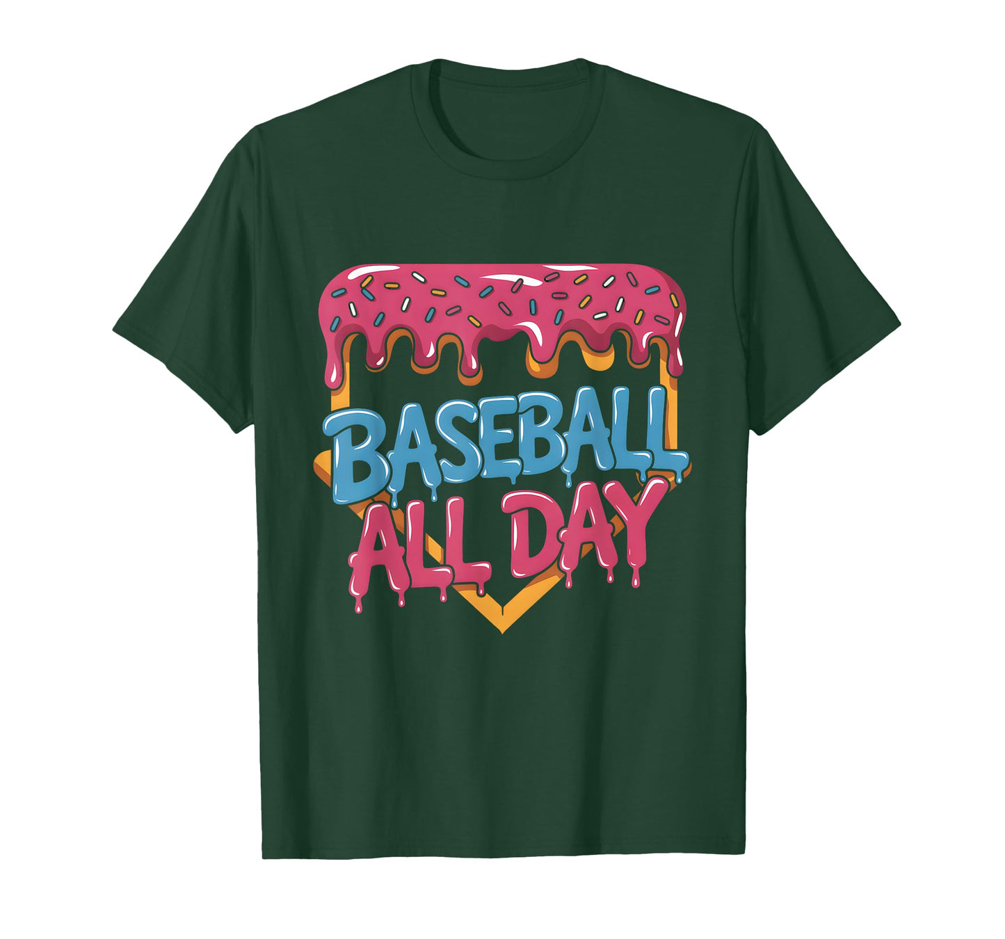 Baseball All Day Drip Home Plate Ice Cream T-Shirt
