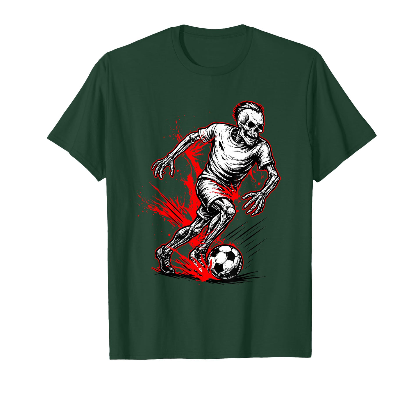 Skeleton Soccer Player - Spooky Halloween Ghost T-Shirt