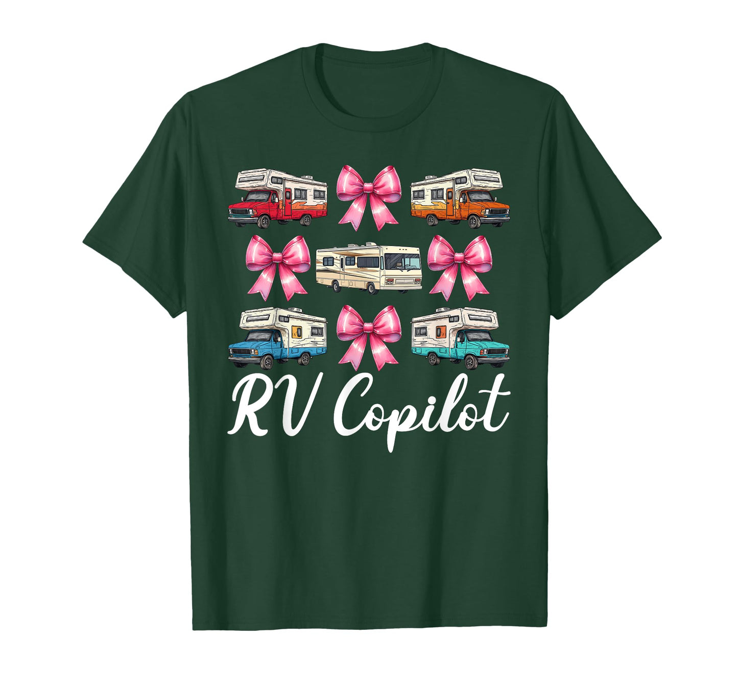 RV Copilot RV Camping Camper Motorhome Girl Mom Coquette Bow T-Shirt
