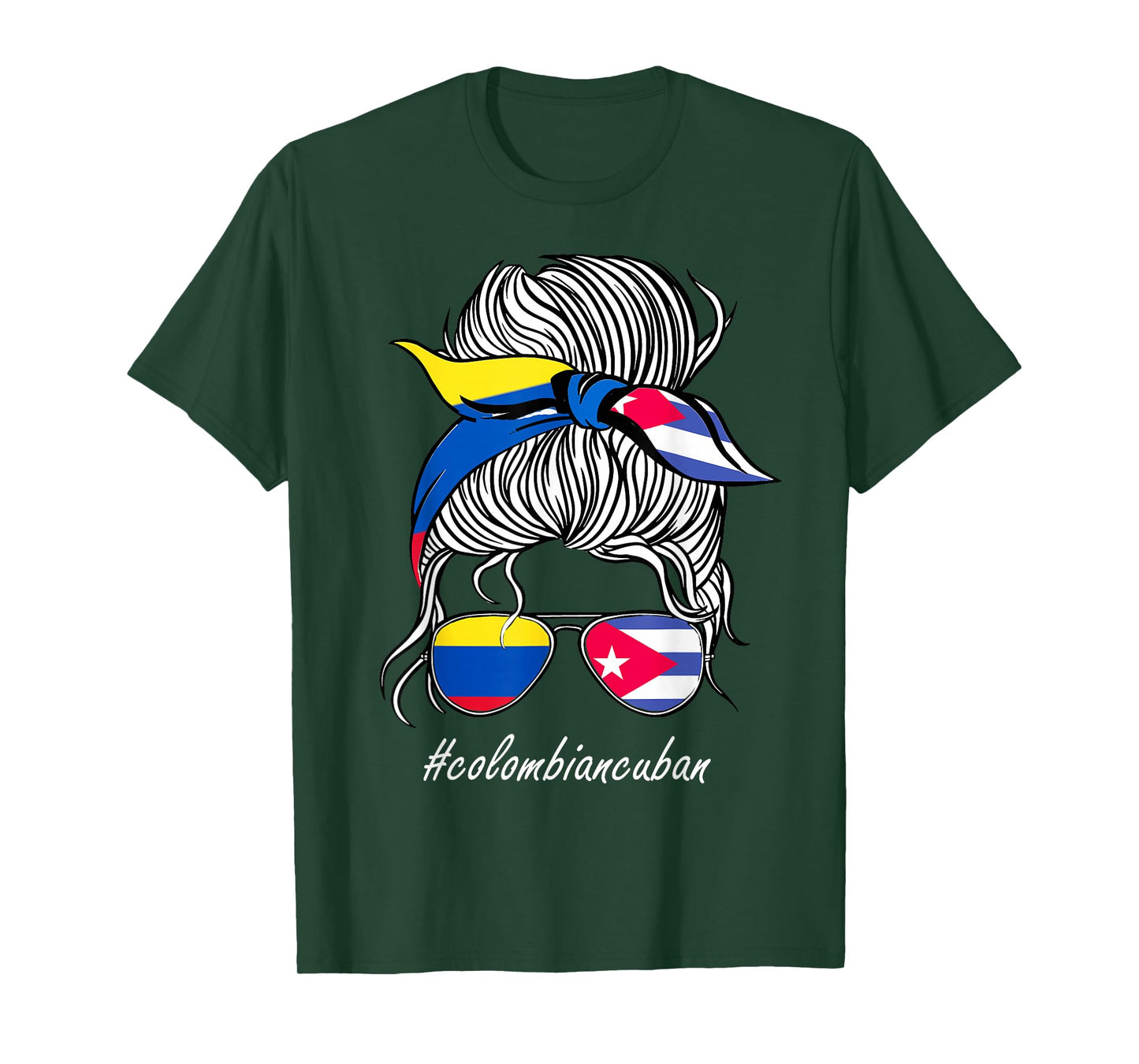 Cuba Women Colombia Flag Roots Country Girl Cuba Flag T-Shirt