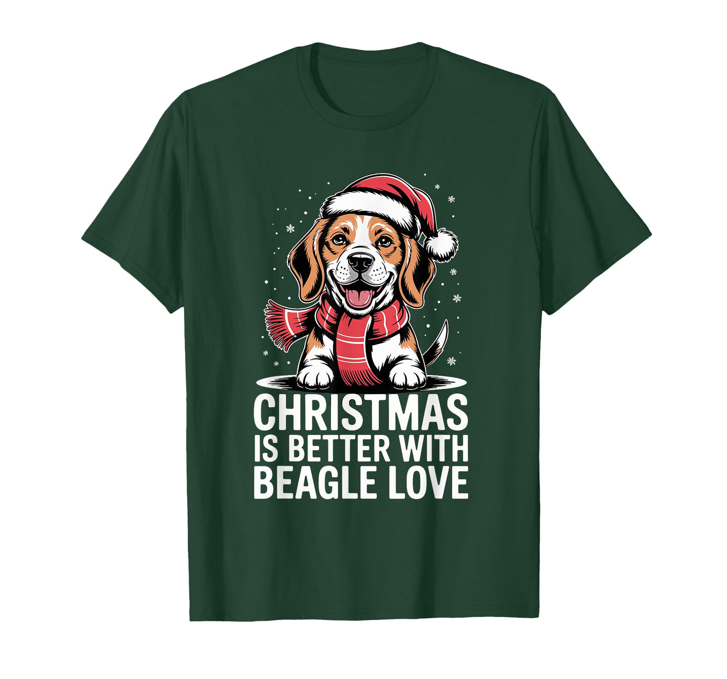 Funny Puppy Dog Xmas Christmas is Better with Beagle Love T-Shirt