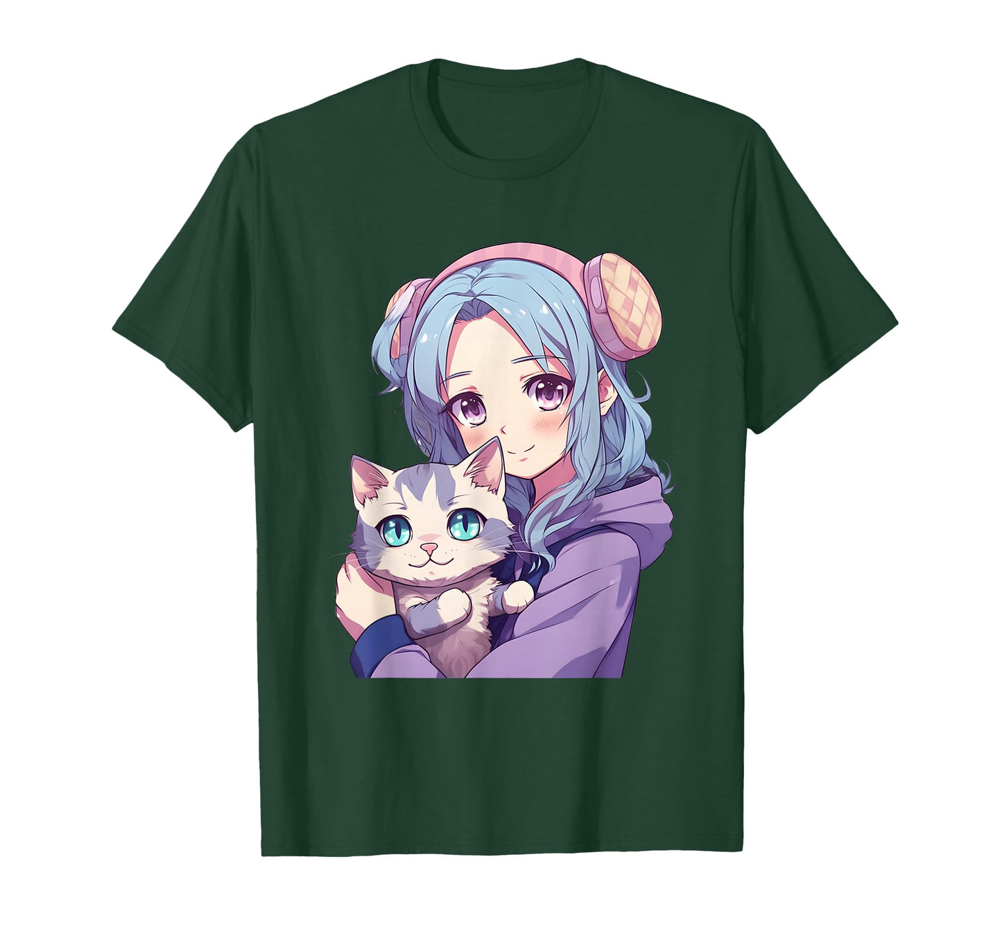 Japanese Kawaii Girl Anime & Cats for Teens Girls T-Shirt