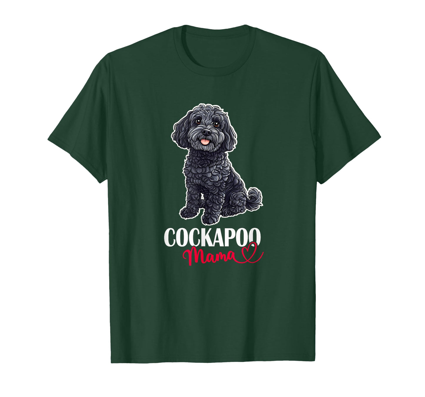 Cute Illustration Lover Mom Black Cockapoo Mama T-Shirt