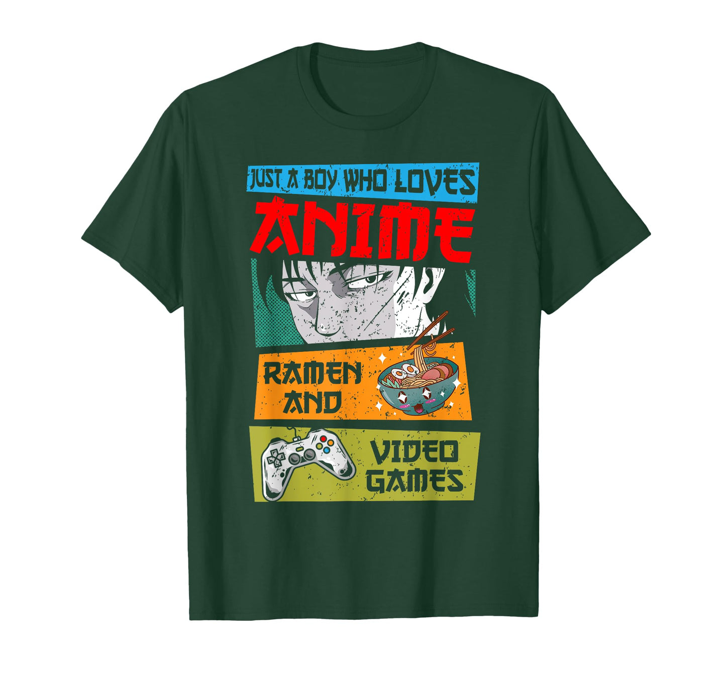 Just A Boy Who Loves Anime Ramen and Video Games, Gaming T-Shirt