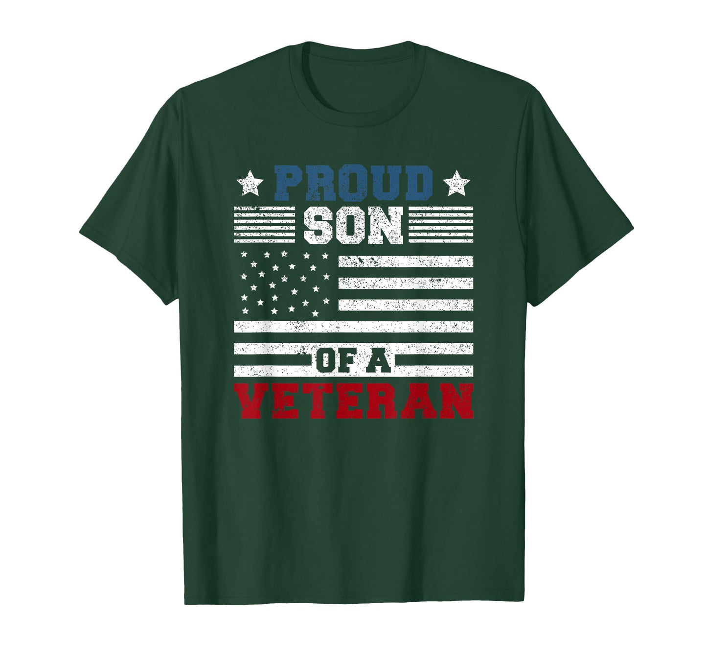Proud Son Of A Veteran | USA Flag Proud American Veteran Son T-Shirt