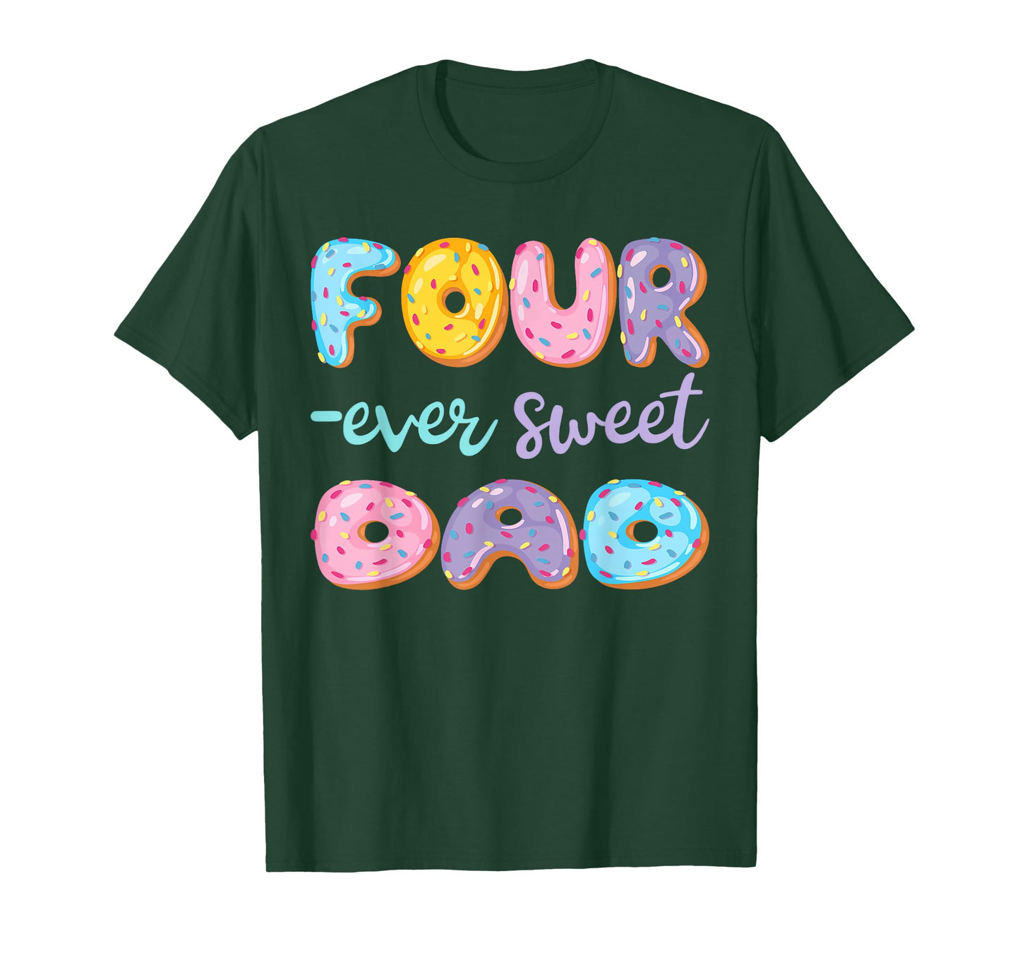 Four Ever Sweet Dad Donut Lover 4Th Birthday Kids T-Shirt