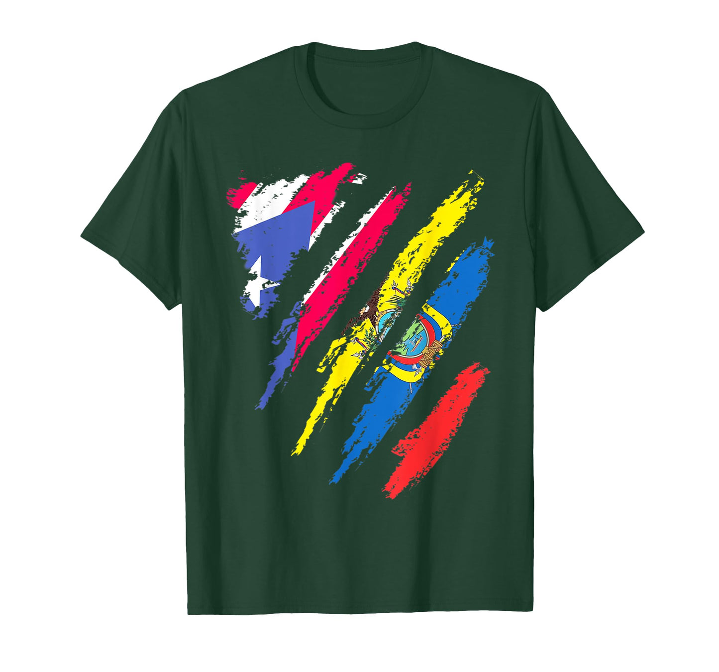 Puerto Rico Flag Ecuador Grown Patriot Country Stripes T-Shirt