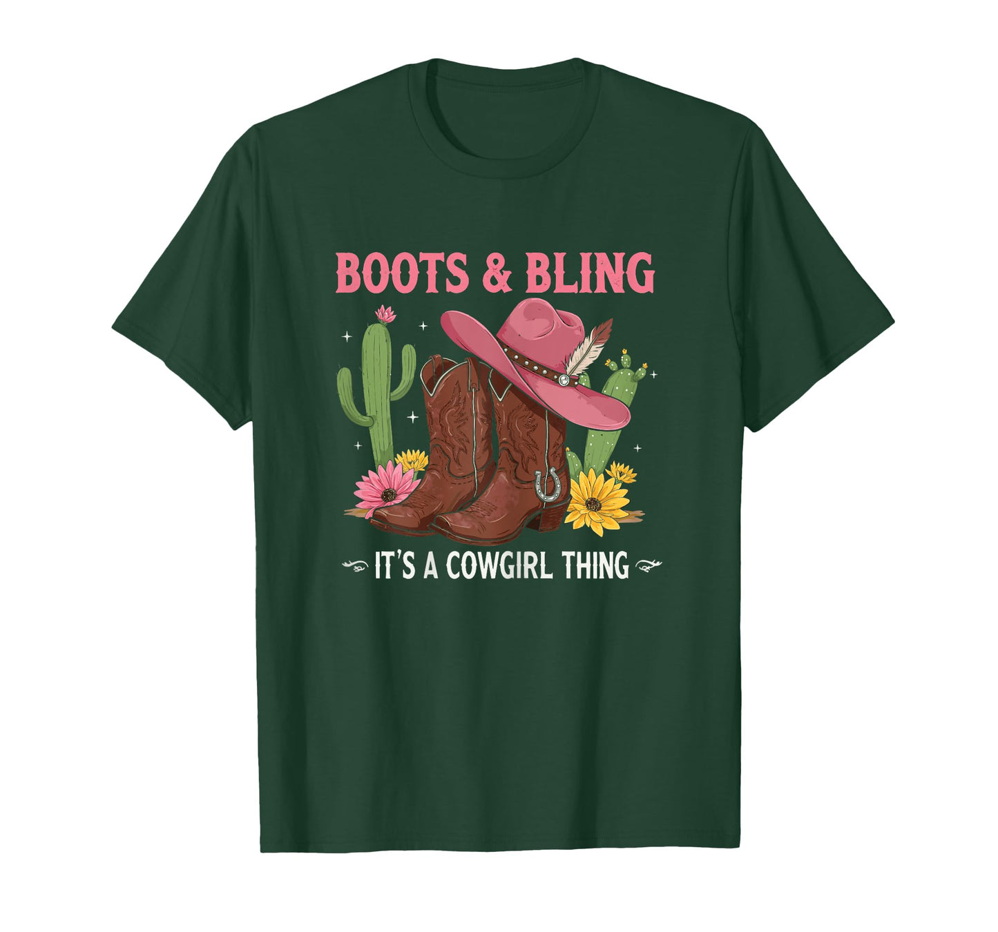 Howdy Country Rodeo Girl Western Boots & Bling its a Cowgirl T-Shirt