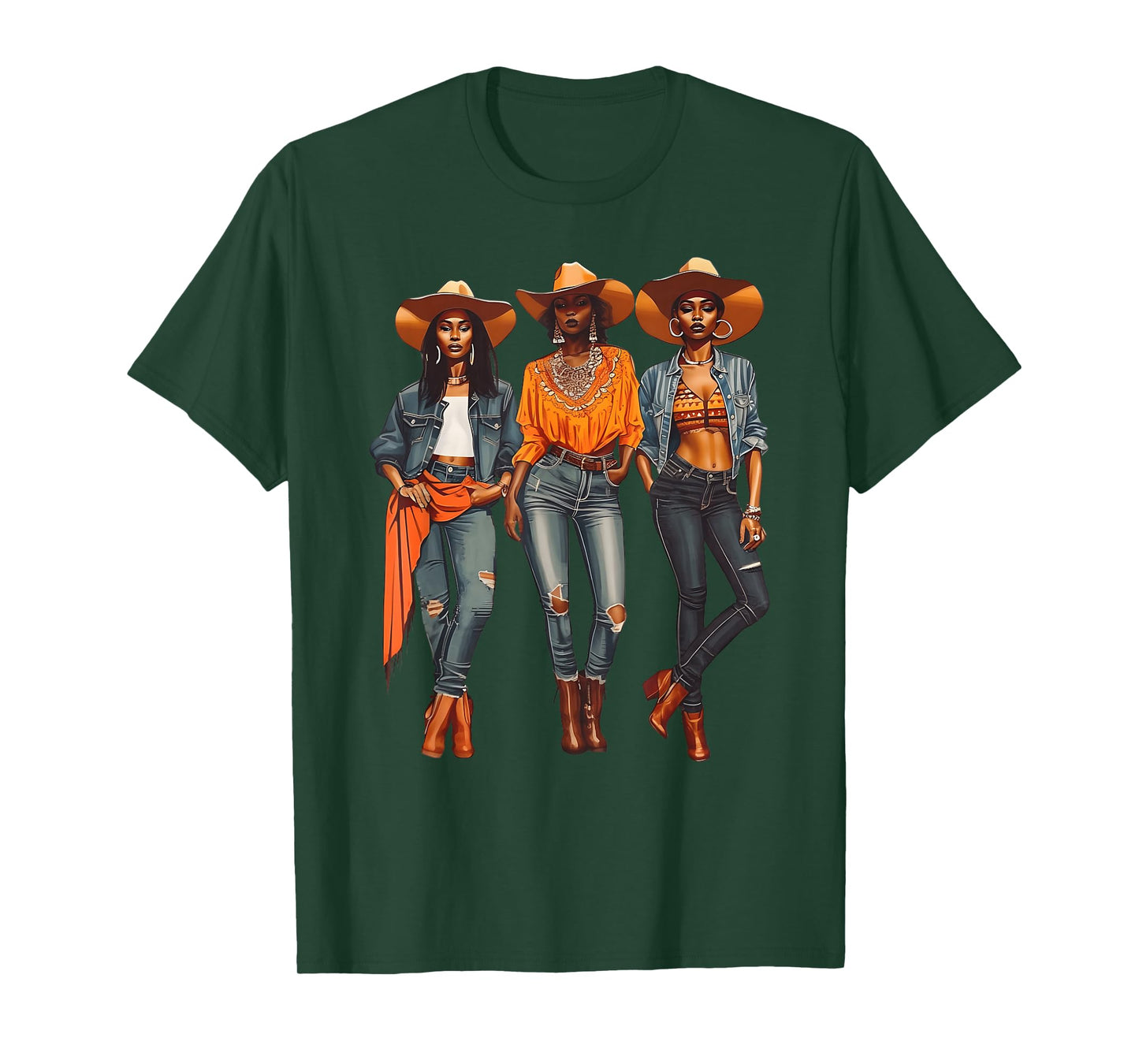 Black Cowgirl Western Rodeo Melanin Black History Texas T-Shirt