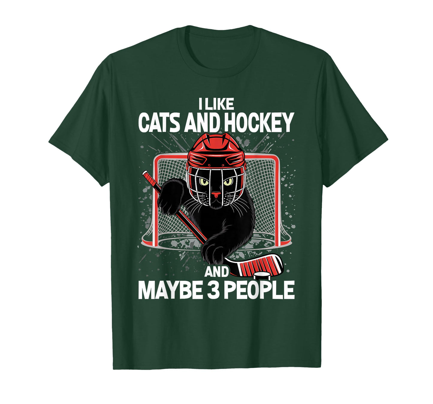 I Like Cats and Hockey and Maybe 3 People T-Shirt