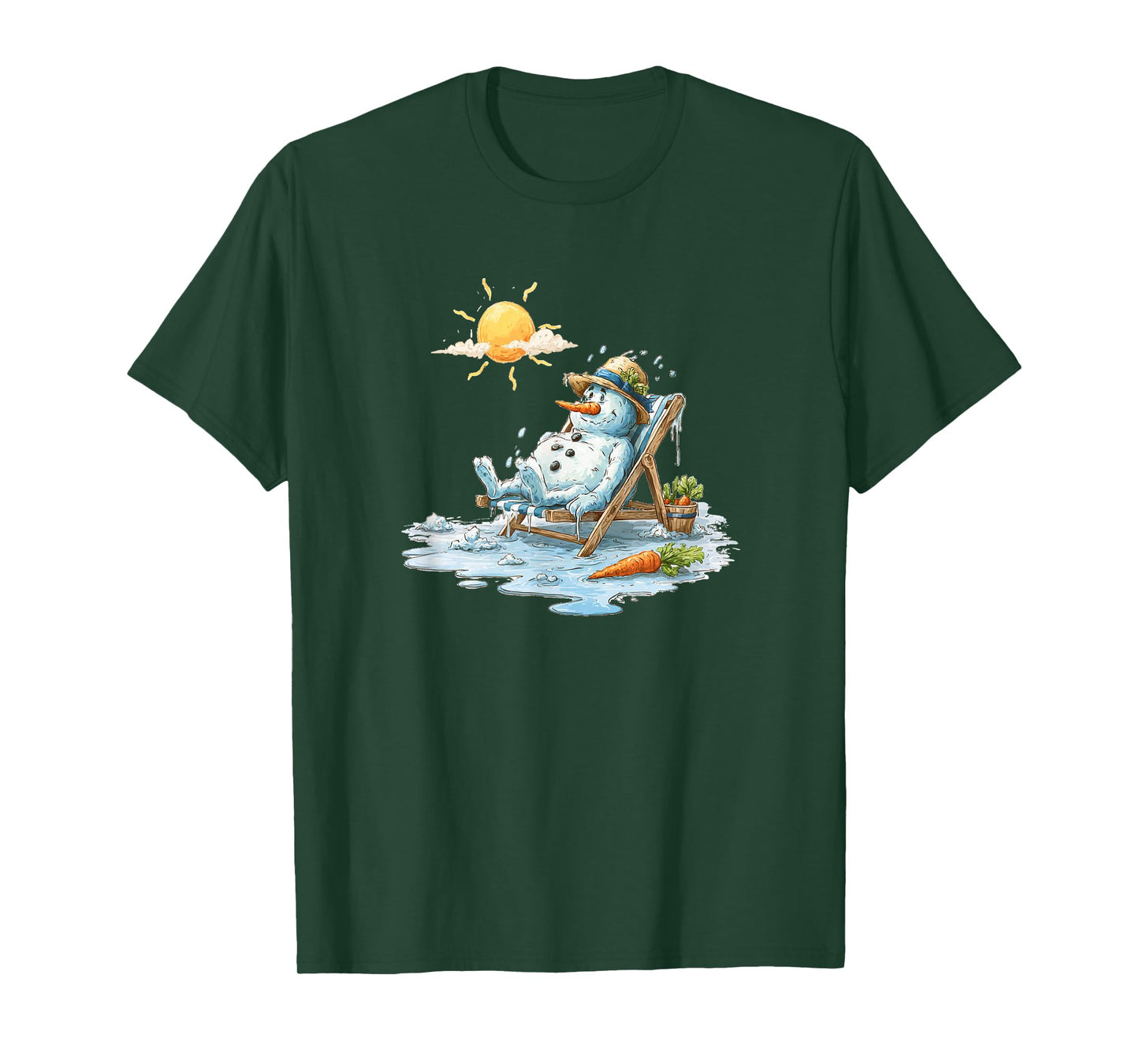 Smelting Snowman in Vacation for Sunbath Lovers T-Shirt
