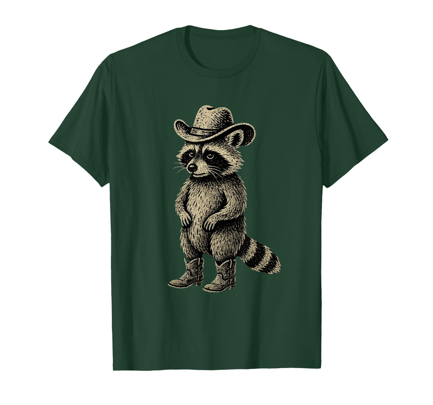 Vintage Raccoon Cowboy Cowgirl Raccoon T-Shirt