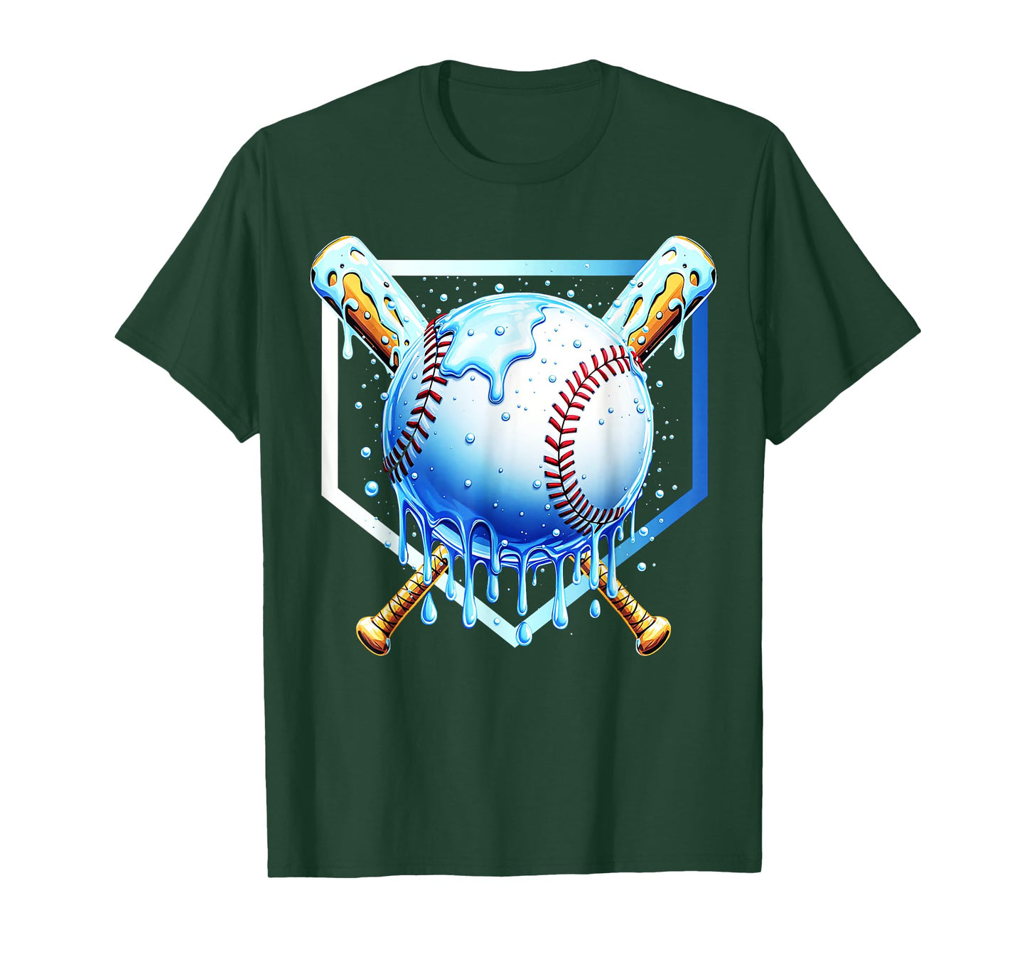 Baseball Home plate Ice Cream Drip Sprinkles Drip T-Shirt