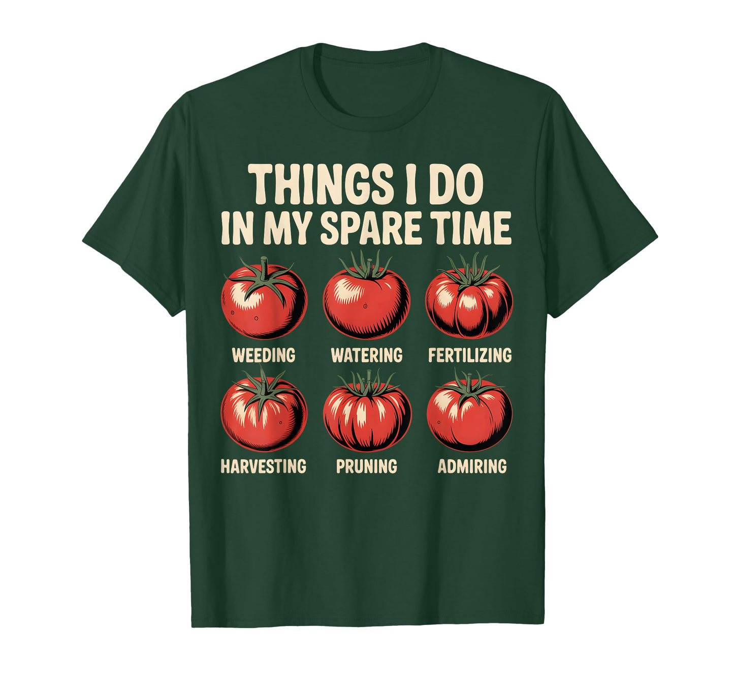 Funny Tomato Gardening Tasks Vintage Grower Humor T-Shirt