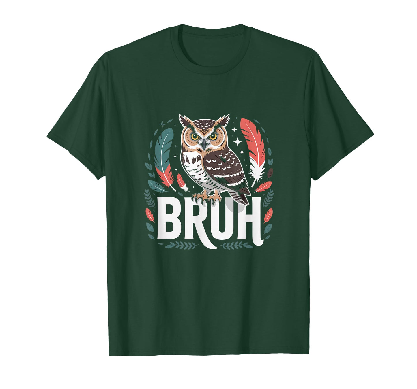 Bruh Owl With Feathers Humor Wildlife T-Shirt