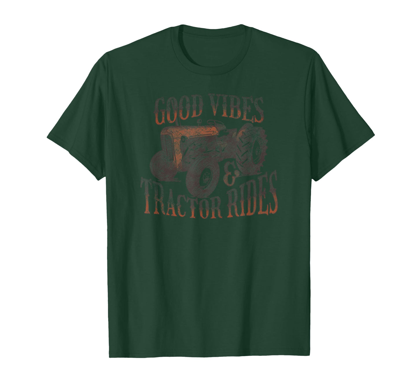 Distressed Tractor Good Vibes and Tractor Rides T-Shirt