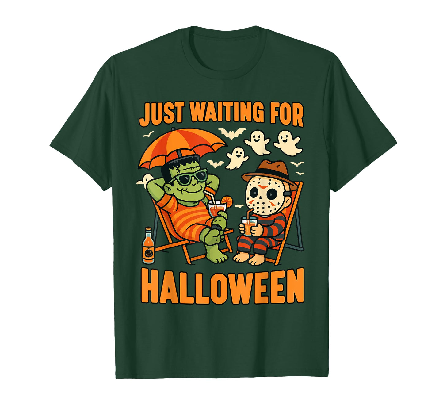 Spooky Summer Skeleton Just Waiting For Halloween T-Shirt