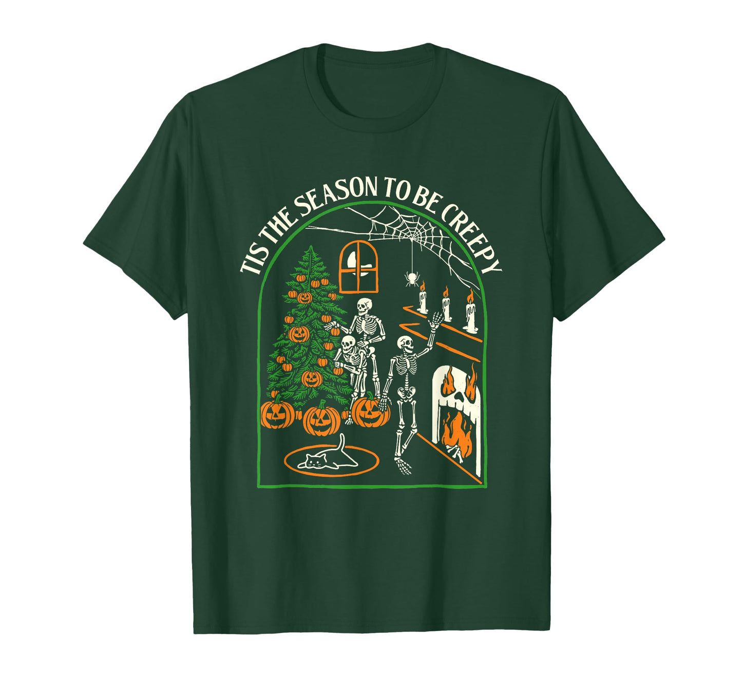 Tis The Season To Be Creepy - Spooky Skeleton Halloween T-Shirt