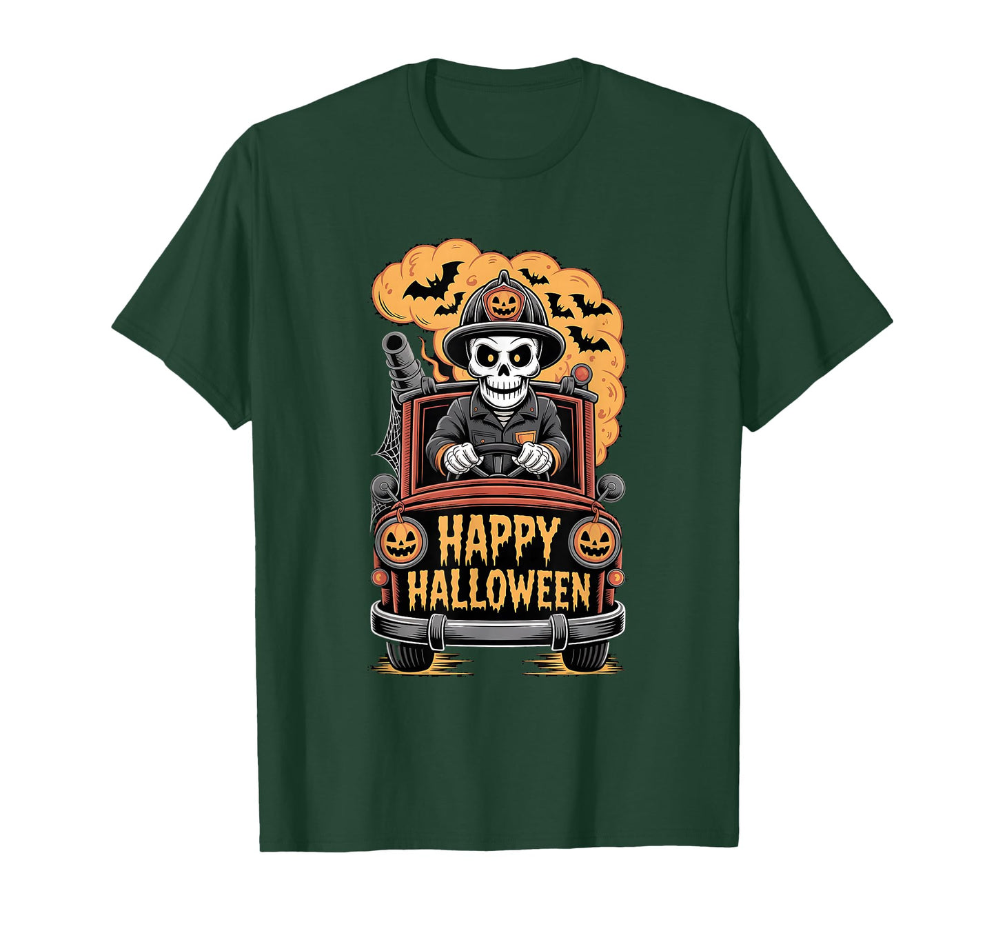 Skeleton Halloween Fire Department T-Shirt