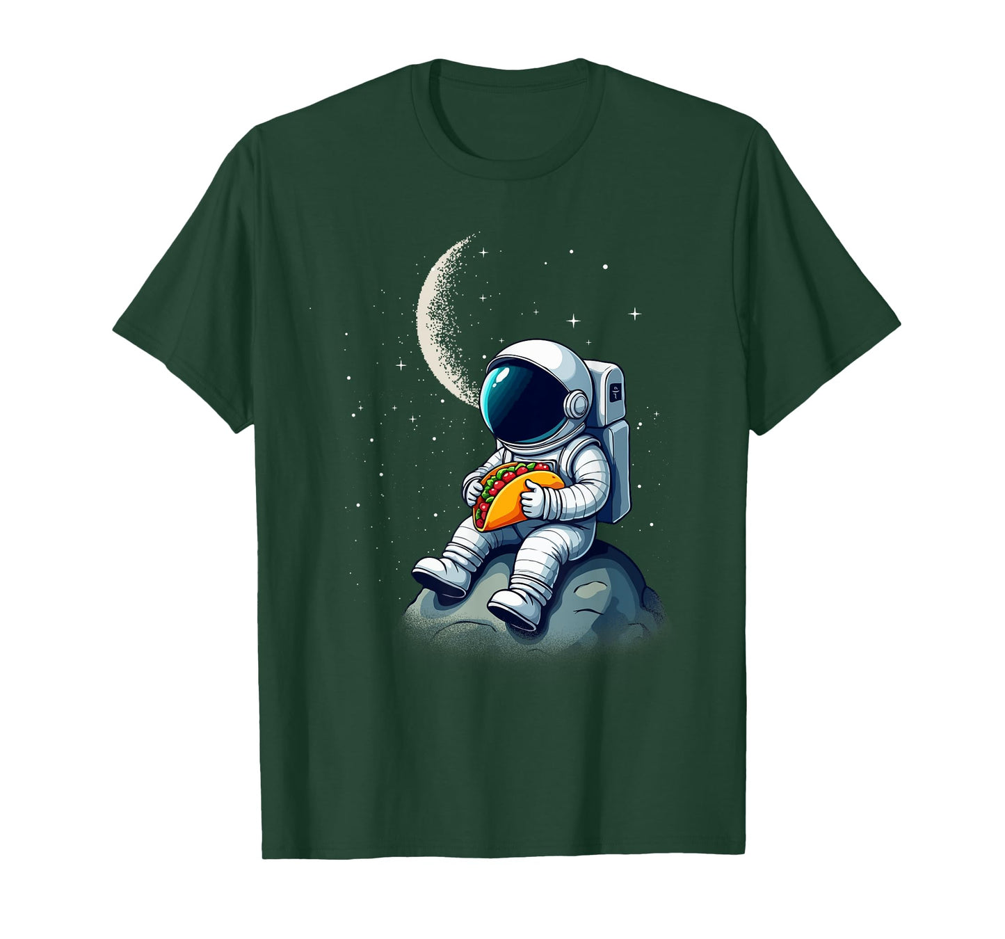 Astronaut Eating A Taco Food In Space T-Shirt