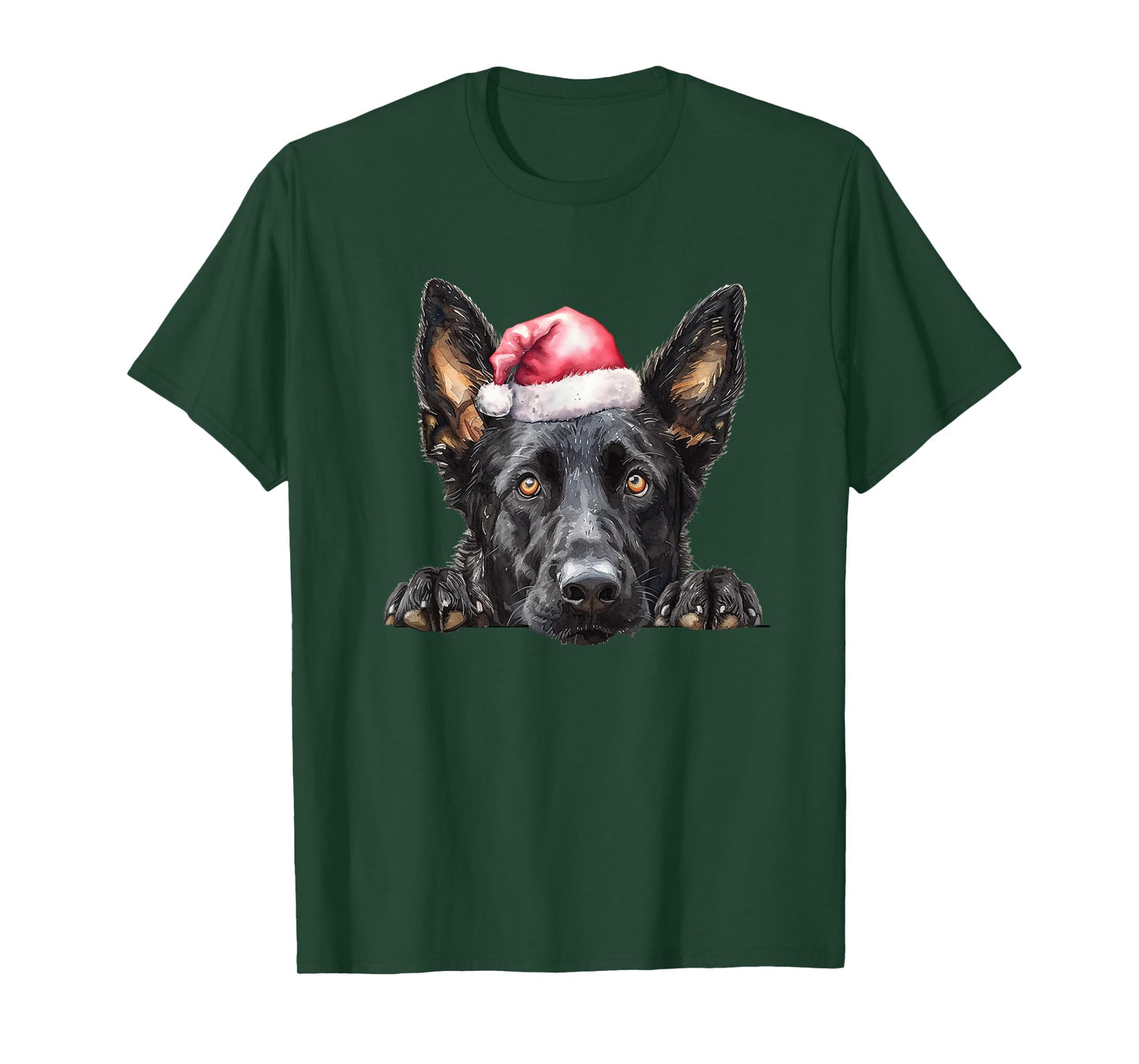 Dutch Shepherd Dog Santa Clause Hat Xmas Christmas T-Shirt for Men Women