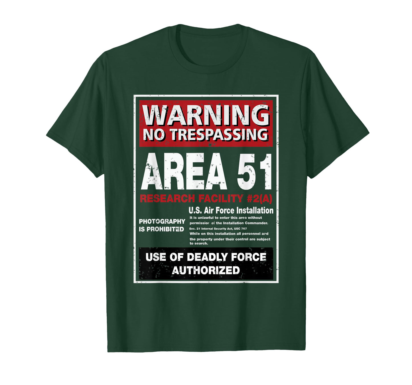 Alien T Shirt Area 51 Warning Sign Las Vegas NV T-Shirt