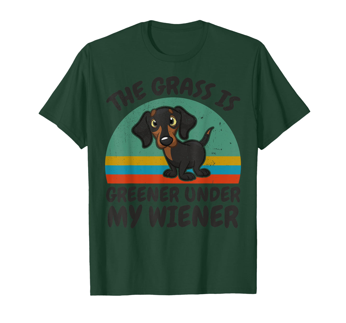 Dachshund-Shirt The Grass Greener Under My Wiener-Dog Funny T-Shirt
