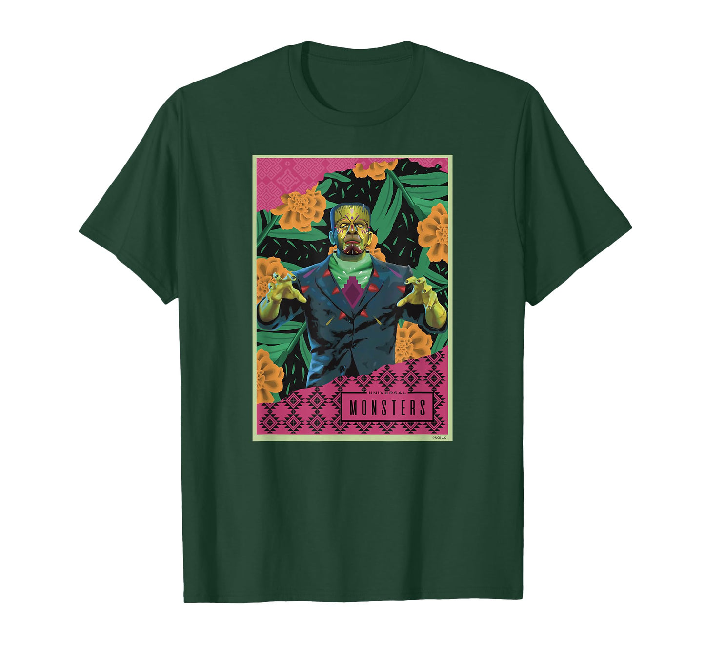 Universal Monsters Frankenstein Día De Los Muertos T-Shirt
