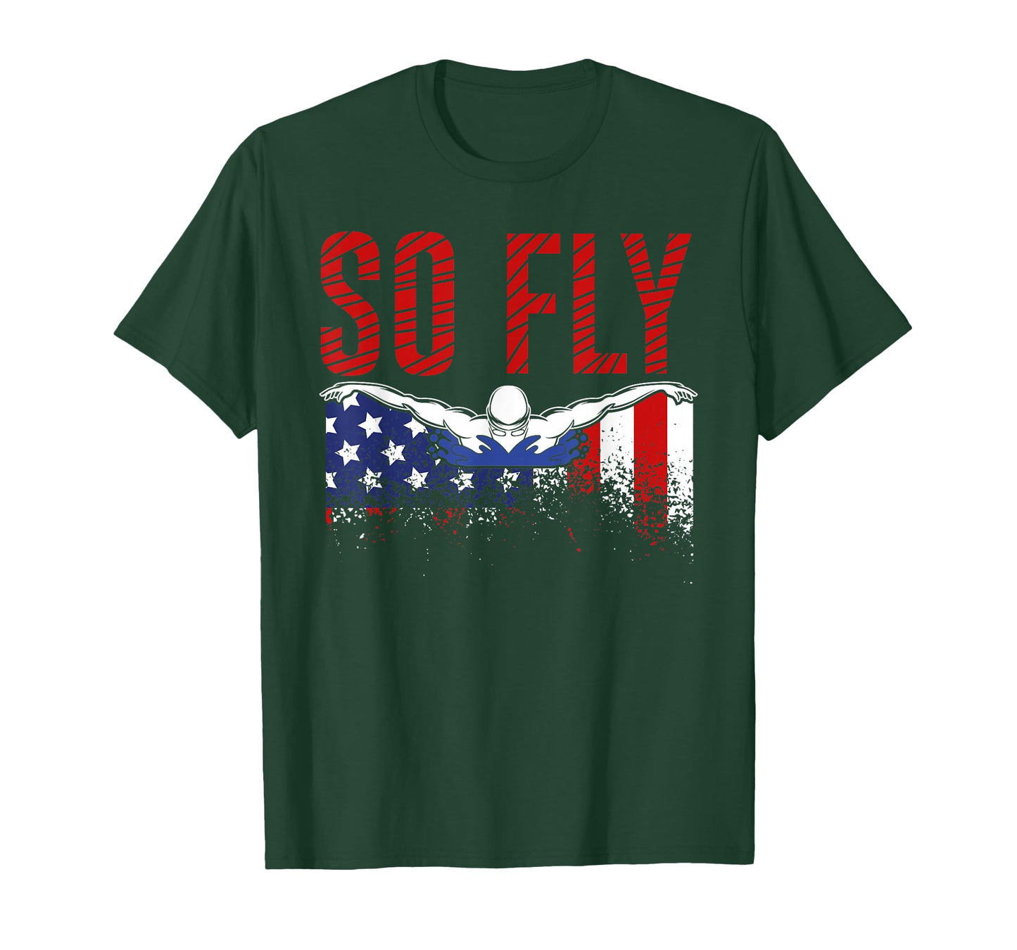 So Fly USA Swimming Team Sports Athlete US Swim Aquatic T-Shirt