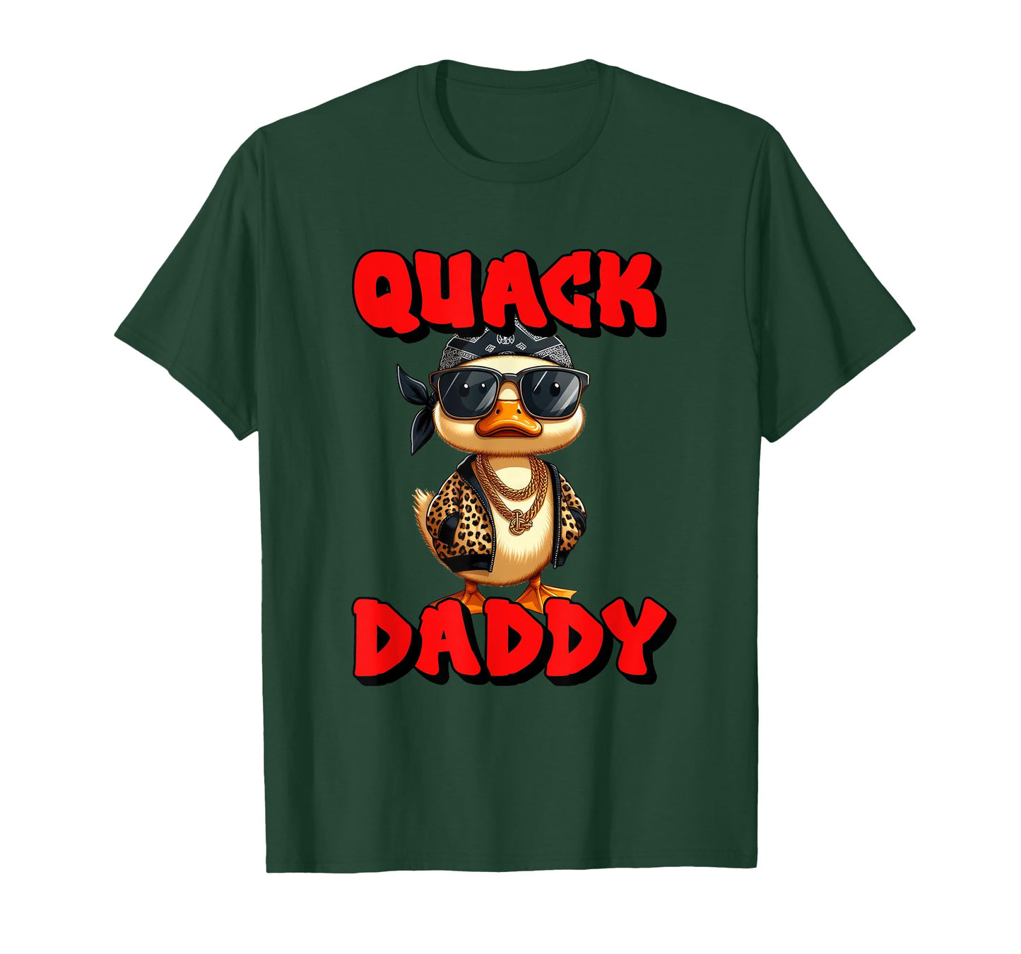 Quack Daddy Duck Cool Rap Hip Hop Duck Glasses Chains T-Shirt
