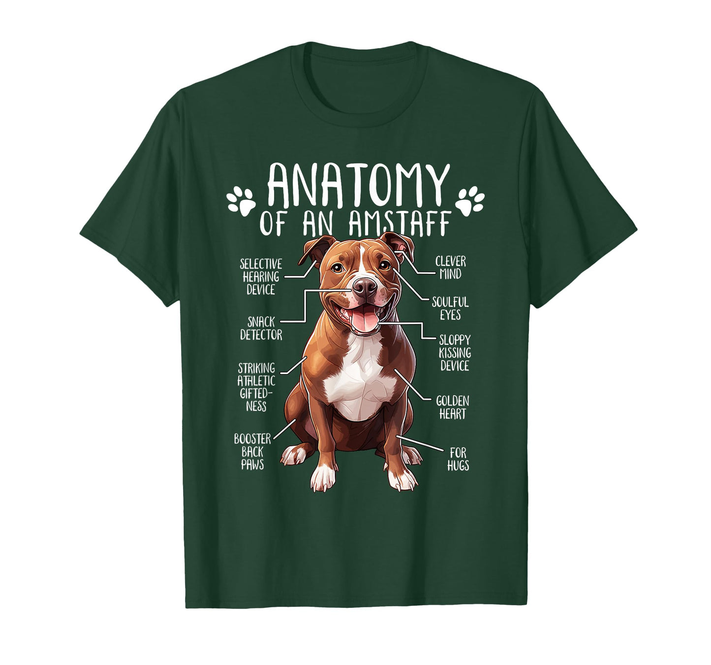 Funny Anatomy American Staffordshire Terrier Dog Amstaff T-Shirt