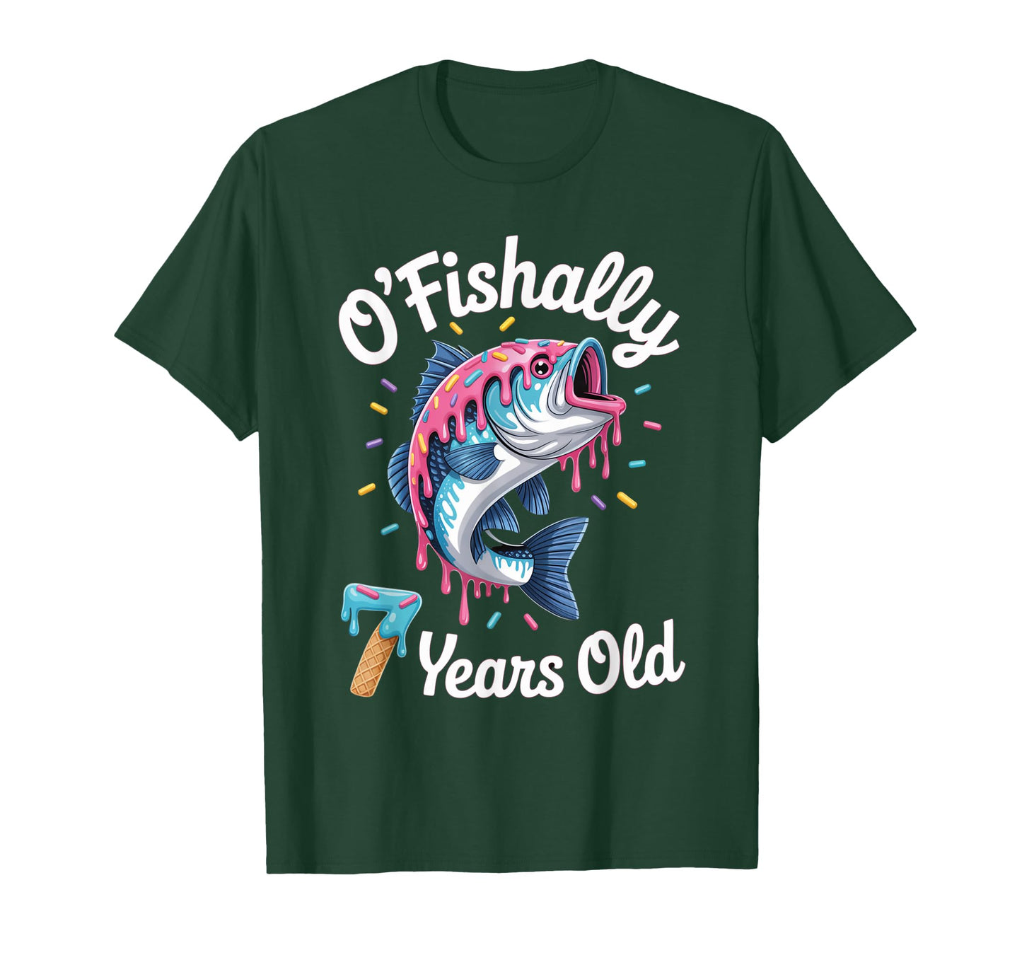 OFishally 7 Year Old Fishing Birthday Party Theme 7th Fish T-Shirt