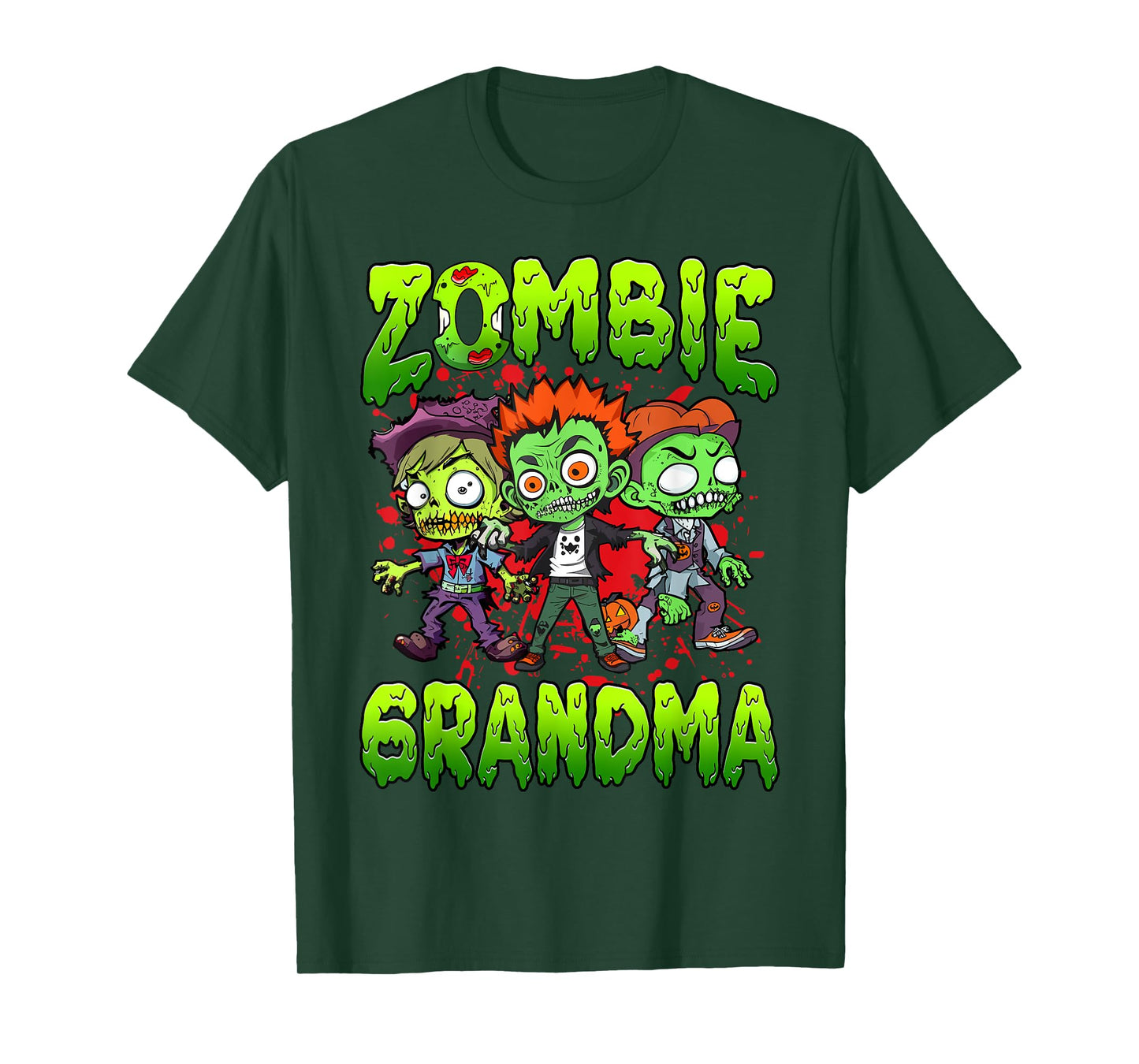 Zombie Grandma Halloween Costume Family Matching T-Shirt, Small, Black