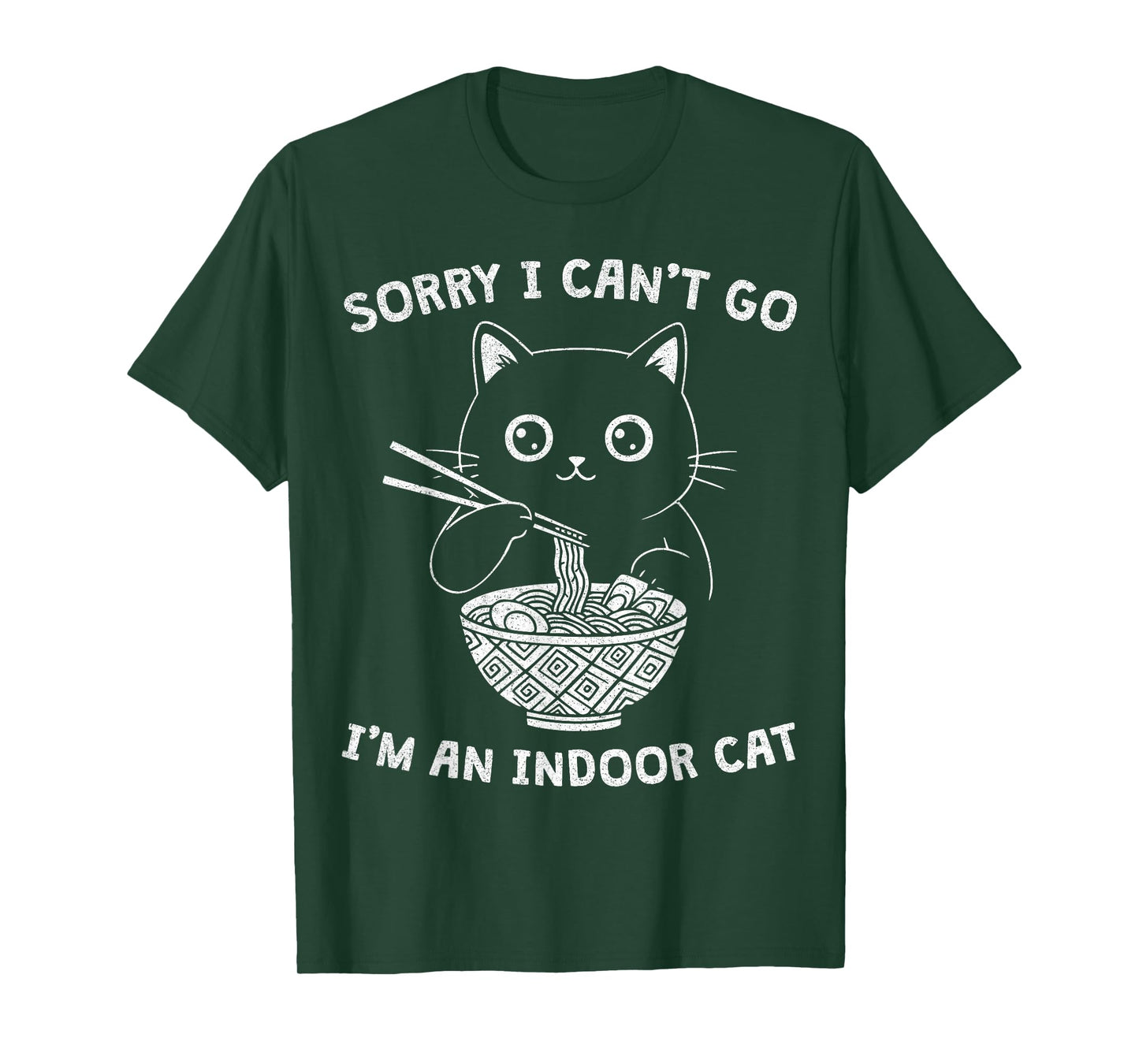 Sorry I Can't Go I'm an Indoor Cat - Cat Lovers Ramen Vibes T-Shirt