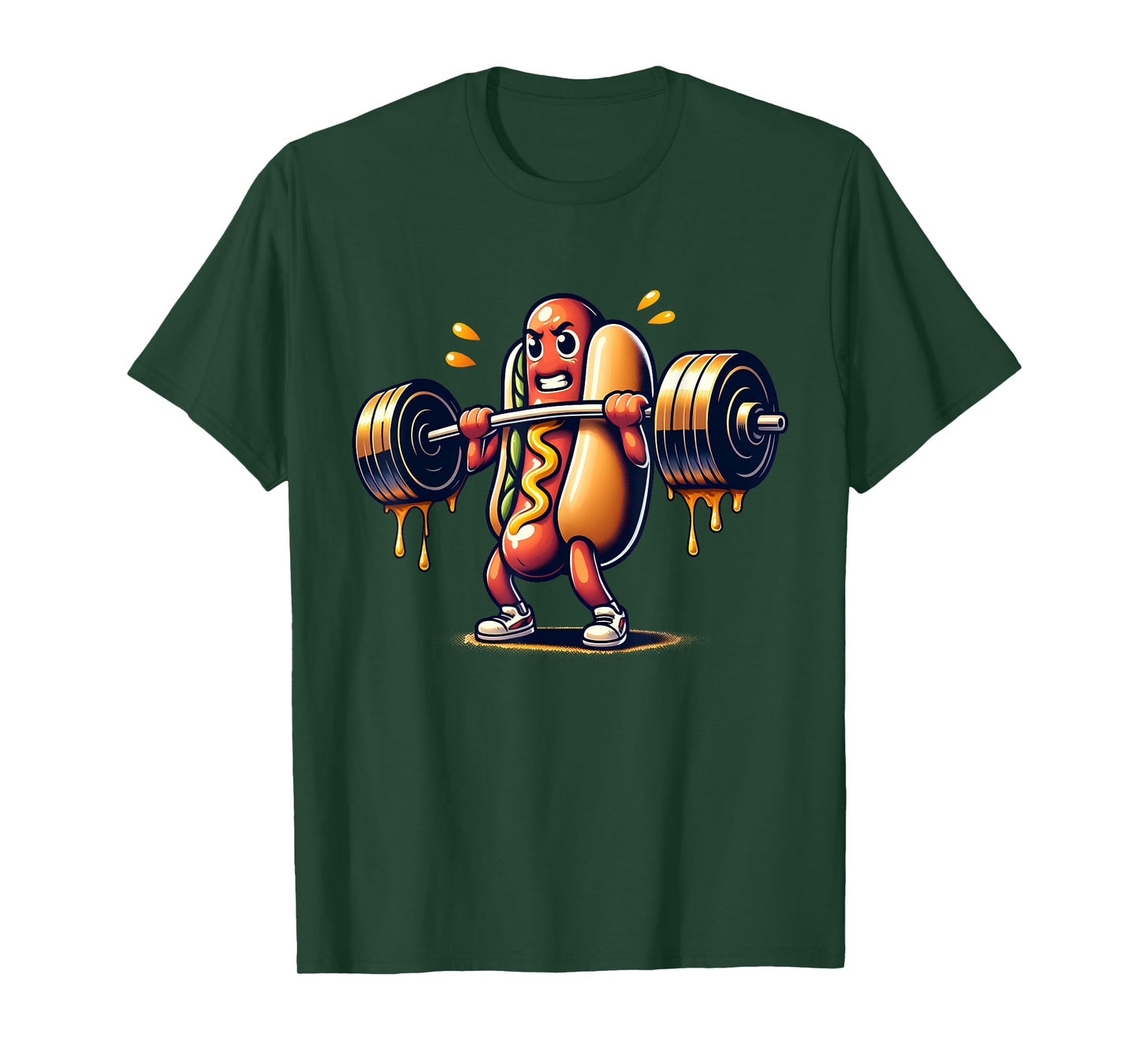 Deadlift Weightlifting Funny Fitness Workout Hot Dog Lover T-Shirt for Men Women Girls Kids